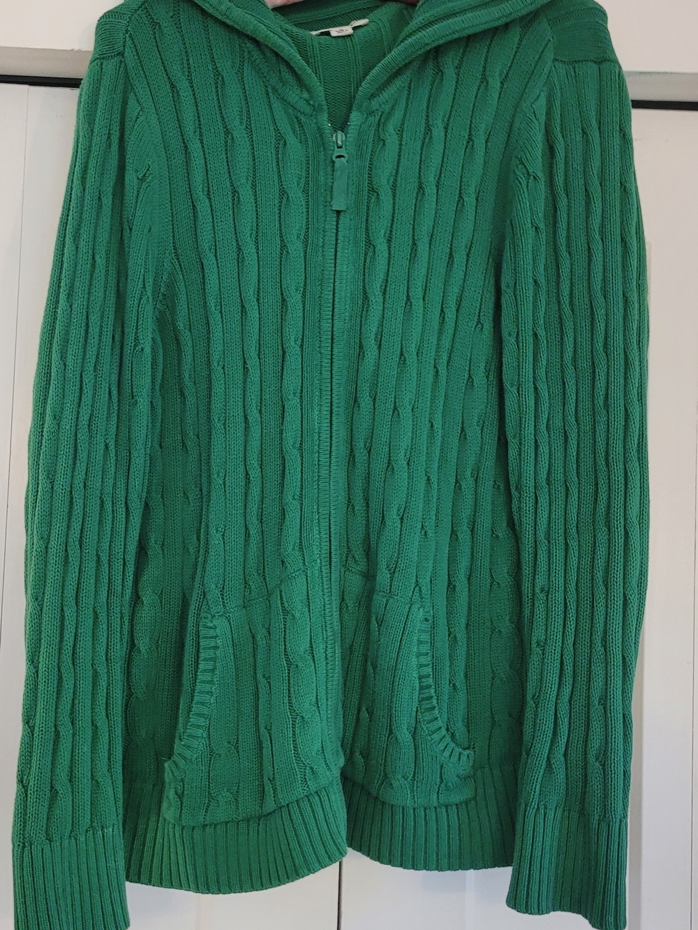 St. John's Bay Emerald Green Cable-Knit Zip Hoodie